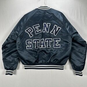 Vintage Penn State Nittany Lions Satin Jacket Men XL Football Chalk Line 90s EUC